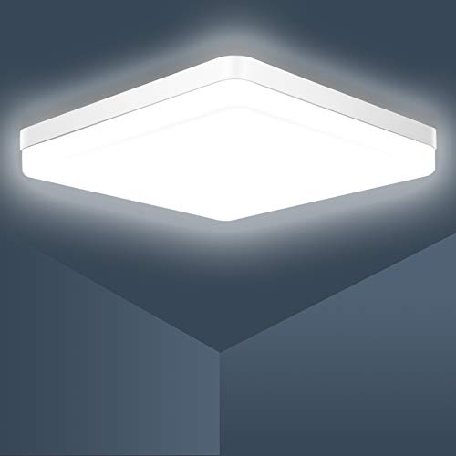 Lampara Led Techo,Ouyulong Lámpara De Techo LED Cuadrada 36W, Impermeable IP54 4350LM 6500K Plafon De Techo Led , Para Baño Cocina Sala de Estar Dormitorio Pasillo Habitacion Balcón Garaje …