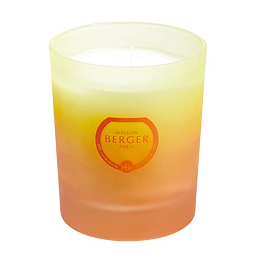 Lampe Berger Blissful - Vela aromática (Cristal, 7 cm), Color Blanco, Naranja y Amarillo