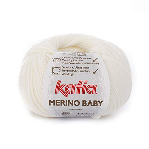 Lanas Katia Merino Baby Ovillo de Color Blanco Cod. 1