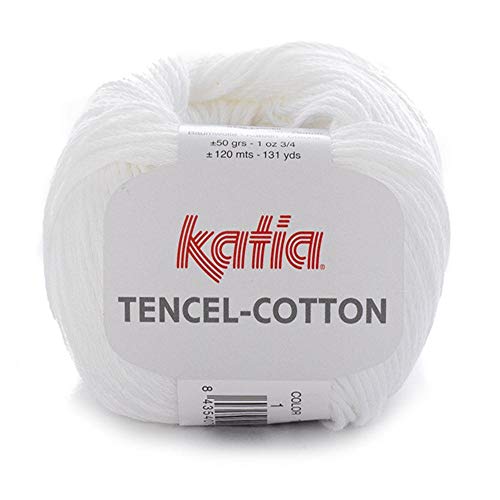 Lanas Katia Tencel-Cotton Ovillo de Color Blanco Cod. 1