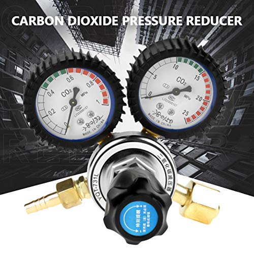 LANTRO JS - G5/8 Regulador de Presión de CO2, Botella De CO2 Soldadura Regulador de Gas de Dióxido de Carbono, Reductor de Presión de Botella
