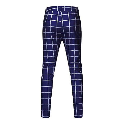 Laoluo - Pantalones chino para hombre, diseño de rayas, ajustados, estilo casual, para negocios, negocios, ocios, etc., 7-marino, XL