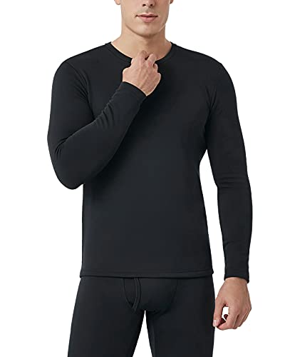 LAPASA Camiseta Termica Hombre Camiseta Manga Larga Ropa Termica Interior Invierno (Pack de 1 o 2) M26 XL Negro