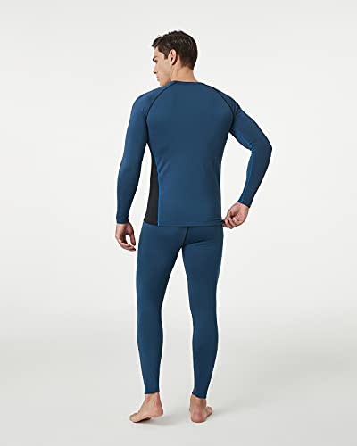 LAPASA Ropa Interior Deportiva Invierno para Hombre Conjunto Térmico Ligero Baselayer M53 Azul L