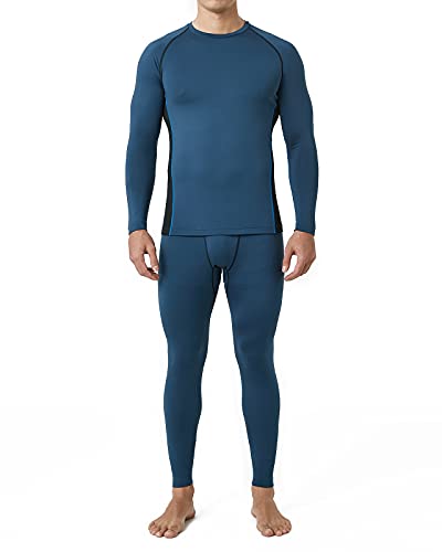 LAPASA Ropa Interior Deportiva Invierno para Hombre Conjunto Térmico Ligero Baselayer M53 Azul L