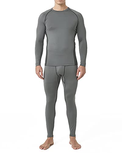 LAPASA Ropa Interior Deportiva Invierno para Hombre Conjunto Térmico Ligero Baselayer M53 Gris Oscuro M