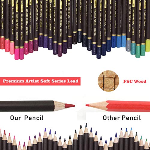 Lapices de Dibujo Profesionales, 72 Piezas Set Lápices de colores y Lápices de Madera, Carbón Grafito Sticks, Herramientas de dibujo - Conjunto Ideal para Artistas, Adultos y Niños