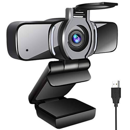 LarmTek Webcam HD 1080p con Obturador De Privacidad,Cámara Web para PC,Cámara Portátil con Micrófono,Videollamadas De Pantalla Panorámica y Soporte De Grabación para Conferencia,W3