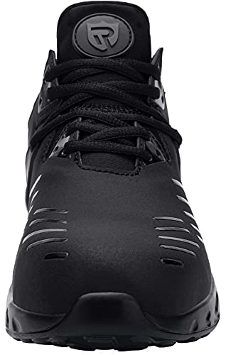 LARNMERN PLUS Zapatillas de Seguridad Hombre Trabajo Zapatos de Seguridad Ligeras Comodo Punta de Acero Air Cushion Calzado de Seguridad Transpirables Antideslizante Verano(Negro,43EU)