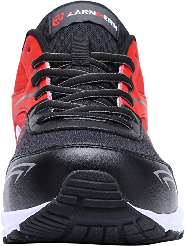 LARNMERN Zapatillas de Seguridad Hombres,LM180105 SB SRC Zapatos de Trabajo con Punta de Acero Ultra Liviano Suave y cómodo Transpirable 42 EU,Rojo