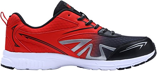 LARNMERN Zapatillas de Seguridad Hombres,LM180105 SB SRC Zapatos de Trabajo con Punta de Acero Ultra Liviano Suave y cómodo Transpirable 42 EU,Rojo