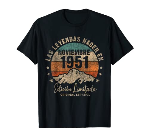 Las Leyendas nacen en Noviembre de 1951 70 Años Cumpleaños Camiseta