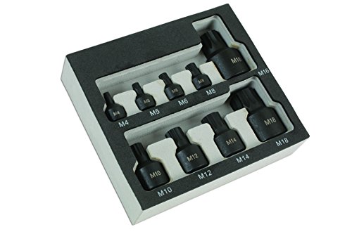 Laser 6725 bajo perfil Spline Socket Bit Set – Plata