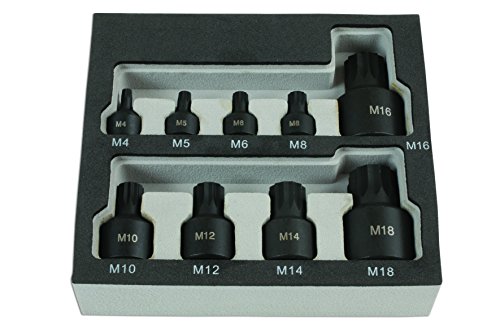 Laser 6725 bajo perfil Spline Socket Bit Set – Plata