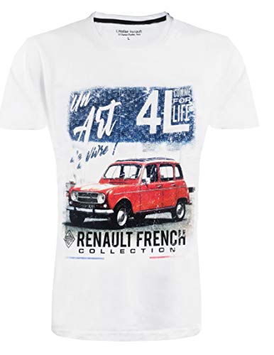 L'Atelier Renault Art de Vivre 4L for Life - Camiseta para hombre, color blanco, talla L