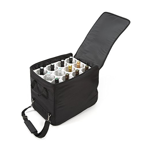 LAZENNE Maleta de Viaje para Vino - Bolsa térmica combinada con una Maleta Ligera de Carcasa Dura - Transporte de Botellas de Vino Conforme a la TSA Bolsa de Picnic y Almuerzo (Negro)