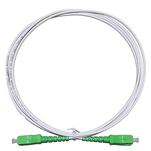 LAZY SPORTS Fiber óptica Cable SC/APC a SC/APC monomodo simplex 9/125,Operadores Movistar Jazztel Vodafone Orange Amena Masmovil Yoigo (Blanco 20M)