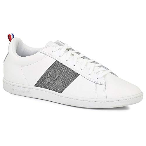 LE COQ SPORTIF Courtclassic Strap Optical White/Grey De, Zapatillas Unisex Adulto, Denim Óptico Blanco/Gris, 41 EU