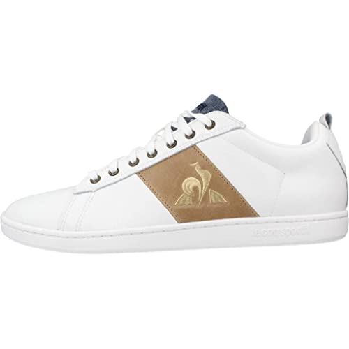 Le Coq Sportif Courtclassic, Zapatillas Deportivas Hombre, Optical White/Tan, 44 EU