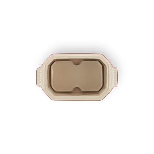 Le Creuset Terrina rectangular, Con prensa integrada, 19 x 11.4 cm, Cerámica de gres, Cereza