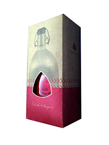 Le Grand Tetras – Botella francesa desde 1912 original cóncava, sin BPA, perfecto agarre en la mano, diseño original y vintage, 1 litro (rojo)