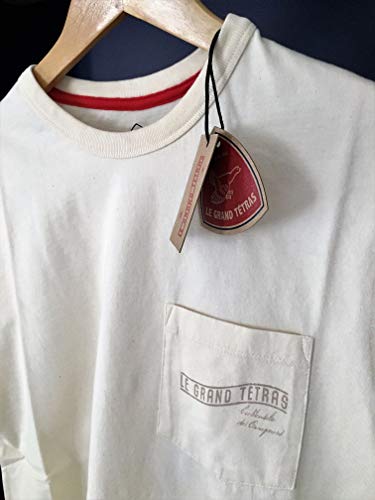 Le Grand Tetras - Camiseta de manga corta (algodón orgánico, malla de jersey y cuello rojo), color rojo