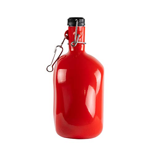 Le Grand Tétras - Frasco ovalado original, sin BPA, manejo perfecto, diseño auténtico y vintage, capacidad de 1 litro (rojo)