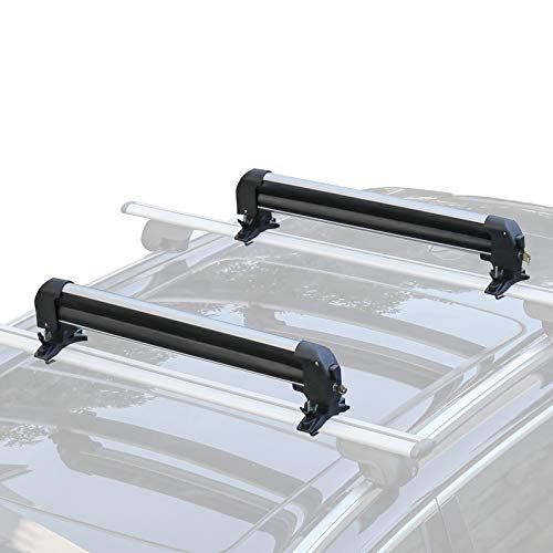 Leader Accessories 2PCS Car Ski Bar Rack, Ski Snowboard Carrier, Universal Ski Roof Mount, Bloqueable para la Mayoría de Los Vehículos con Barras Transversales Equipadas