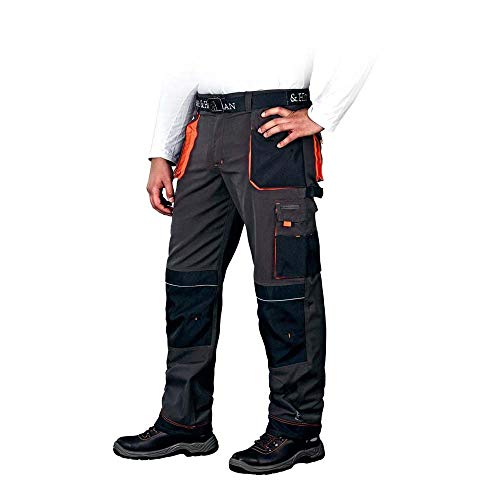 Leber&Hollman LH-FMN-T_SBP54 - Pantalones protectores, talla 54, color azul acero, negro y naranja