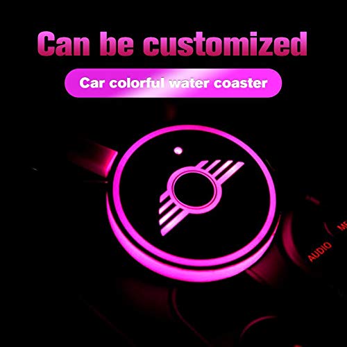 led car cup holder Luces de la taza del logotipo de 2pcs LED LED compatibles con Acura Audi Acura Benz HONDA HYUNDAI RENAULT, Accesorios de la montaña luminosa Agua LED LED Luz de Coche Logotipo de Co
