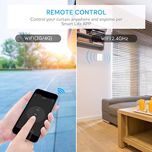 【LED Controlable】 Interruptor Persiana Wifi, Etersky Interruptor Inteligente Control de APP y Voz Compatible con Alexa y Google Home Interruptor de Reloj para Motor Persiana Tubular, 2 Piezas