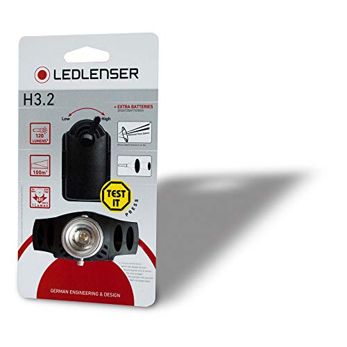 Led Lenser H3.2 - Linterna (Linterna con cinta para cabeza, Negro, Rojo, Metal, De plástico, IPX4, 1 lámpara(s), LED)