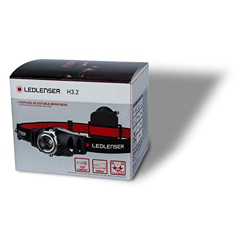 Led Lenser H3.2 - Linterna (Linterna con cinta para cabeza, Negro, Rojo, Metal, De plástico, IPX4, 1 lámpara(s), LED)