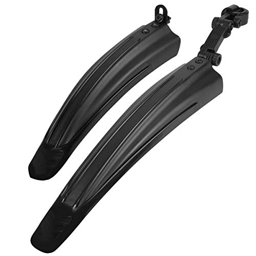 Ledeak Guardabarros Bicicleta, 2-Piezas Universal Ajustable Trasero Delantero Montaña Carretera Bicicletas Defensa Bici contra Salpicaduras Mud Guard Funda de Protección Accesorios (Negro)