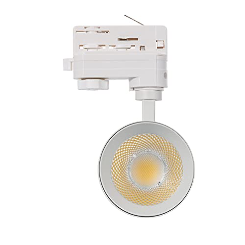 LEDKIA LIGHTING Foco LED New Mallet Blanco 20W Regulable No Flicker para Carril Trifásico (UGR 15) Blanco Neutro 4000K - 4500K