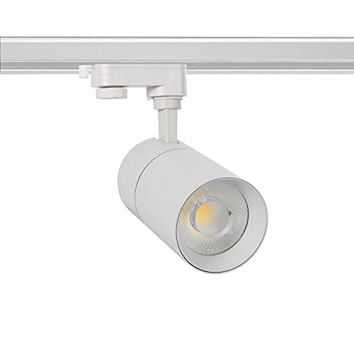 LEDKIA LIGHTING Foco LED New Mallet Blanco 20W Regulable No Flicker para Carril Trifásico (UGR 15) Blanco Neutro 4000K - 4500K