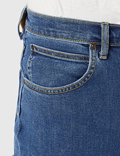 Lee Brooklyn Straight H Vaqueros, Azul (Mid Stonewash), 34W / 32L para Hombre