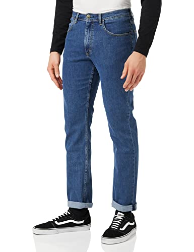 Lee Brooklyn Straight H Vaqueros, Azul (Mid Stonewash), 34W / 32L para Hombre