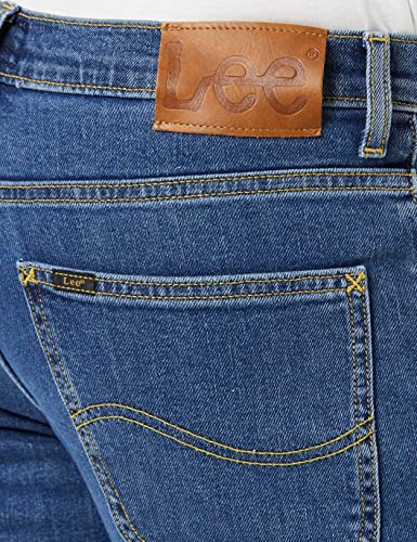 Lee Brooklyn Straight H Vaqueros, Azul (Mid Stonewash), 34W / 32L para Hombre