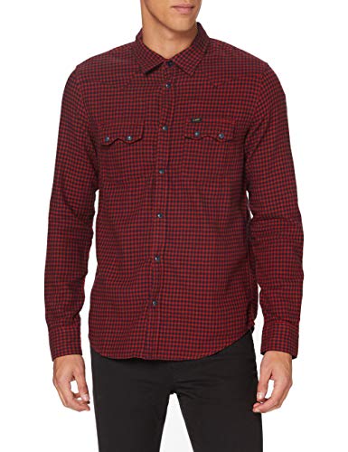 Lee Rider Shirt Camisa, OCHER Rojo, XXL para Hombre