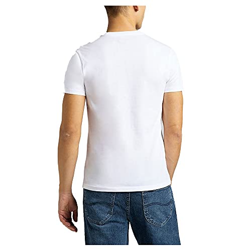 Lee Twin Pack Crew Camisetas, White, X-Large para Hombre