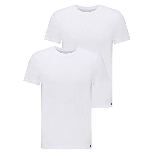 Lee Twin Pack Crew Camisetas, White, X-Large para Hombre