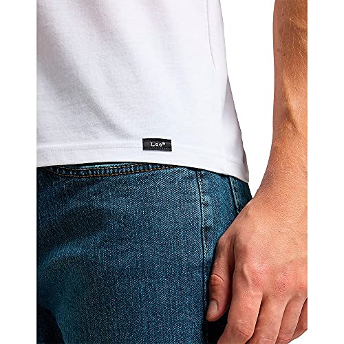 Lee Twin Pack Crew Camisetas, White, X-Large para Hombre