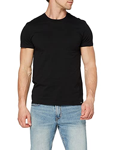 Lee Twin Pack Crew T-Shirts Hombre, Negro, X-Large