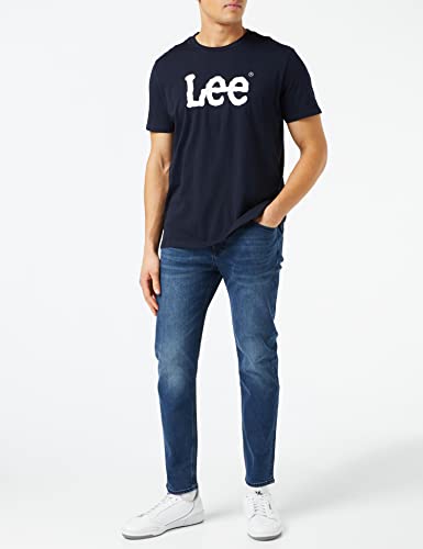 Lee Wobbly Logo Tee, Camiseta, Hombre, Azul (Navy Drop Ee), Medium