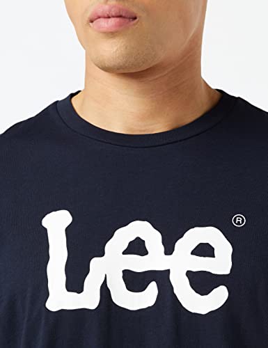 Lee Wobbly Logo Tee, Camiseta, Hombre, Azul (Navy Drop Ee), Medium