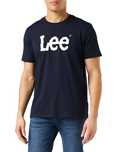 Lee Wobbly Logo Tee, Camiseta, Hombre, Azul (Navy Drop Ee), Medium