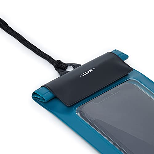 Legami Funda Impermeable para Smartphone, Color Azul petróleo, Cierre hermético a presión, cordón extraíble Incluido, Pantalla táctil, Material: PVC y Tela, protección IP68