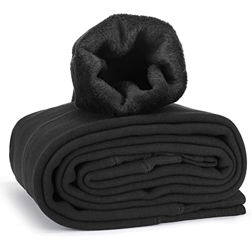 Leggins Termicos Mujer Invierno, Aiglam Leggings Térmicos Mujer Con Talla Extra Forro Polar Grueso, Leggins Cintura Alta Pantalones Mallas Invierno (Negro）