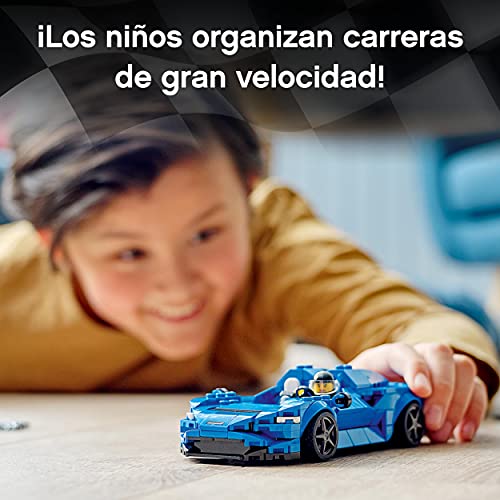 LEGO 76902 Speed Champions McLaren Elva, Coche Deportivo de Juguete para Construir con Mini Figura de Piloto de Carreras